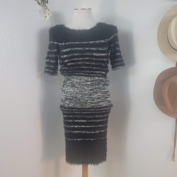 YOANA BARASCHI ANTHROPOLOGIE KNIT TEXTURED MIDI DRESS WOMEN'S SIZE MEDIUM - Picture 1 of 16